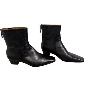 Madewell The Lexie Ankle Leather Boot Size 10 True Black